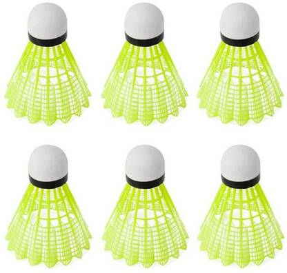 TIMA 6-Pack Nylon Shuttlecocks Nylon Shuttle  - Yellow