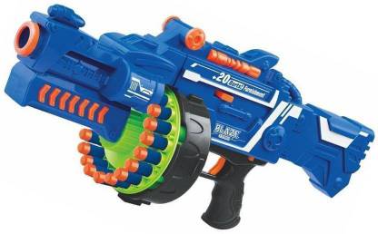 Aarna ORIGINAL Automatic Battery Operated with 40 Bullets Soft Bullet Machine Gun Toy Set for Kids (Automatic Big Machine Gun) (Multicolor) Guns & Darts