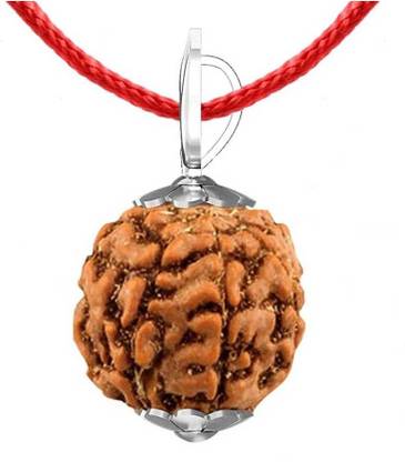 Aurra Stores 100 % Original & Natural Seven Face / 7 Mukhi Rudraksha With JGL Lab Certified Wood Pendant