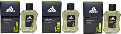 ADIDAS Pure Game Perfume 100ml Each (Pack of 3) Eau de Toilette  -  300 ml