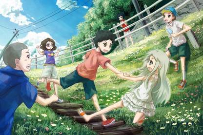 Athah Anime Anohana Naruko Anjou Tetsudou Hisakawa Meiko Honma Atsumu Matsuyuki Chiriko Tsurumi Jinta Yadomi 13*19 inches Wall Poster Matte Finish Paper Print