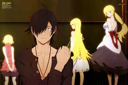 Athah Anime Monogatari (Series) Koyomi Araragi Kiss-shot Acerola-orion Heart-under-blade Shinobu Oshino Kizumonogatari 13*19 inches Wall Poster Matte Finish Paper Print