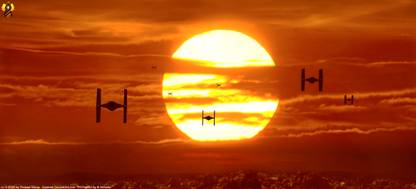 Movie Star Wars Episode VII: The Force Awakens Star Wars Tie Fighter Sunset HD Wall Poster Paper Print