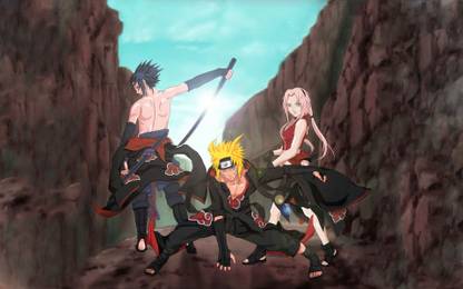 Athah Anime Naruto Sakura Haruno Naruto Uzumaki Sasuke Uchiha 13*19 inches Wall Poster Matte Finish Paper Print