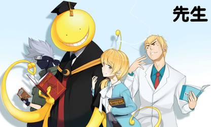 Athah Anime Crossover Kakashi Hatake Koro-sensei Eikichi Onizuka Naruto Assassination Classroom Great Teacher Onizuka 13*19 inches Wall Poster Matte Finish Paper Print