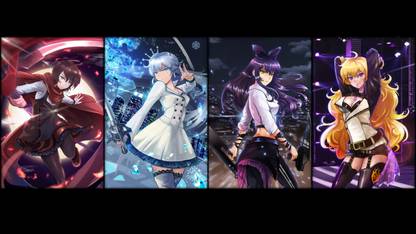 Athah Anime RWBY Blake Belladonna Ruby Rose Yang Xiao Long Weiss Schnee Intruder outfit Slayer Outfit SnowPea Outfit Hunter Outfit 13*19 inches Wall Poster Matte Finish Paper Print