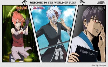 Athah Anime Crossover Gintama Bleach Naruto Death Note 13*19 inches Wall Poster Matte Finish Paper Print