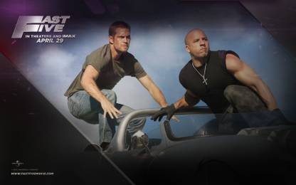 AnanyaDesigns Movie Fast Five Fast & Furious Dominic Toretto Brian O'Conner Vin Diesel Paul Walker Wall Poster Paper Print