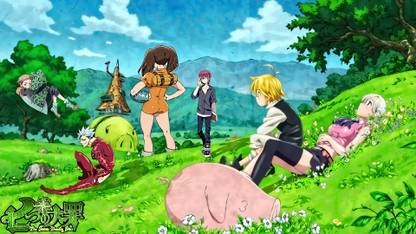 Athah Anime The Seven Deadly Sins Meliodas Elizabeth Liones Hawk Hawk Mama Ban Diane King Gowther 13 19 Inches Wall Poster Matte Finish Paper Print Animation Cartoons Posters In India