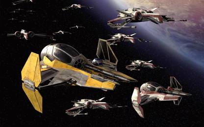 Movie Star Wars CGI Ship X-wing Planet Stars Space Video Game HD Wallpaper Background Paper Print