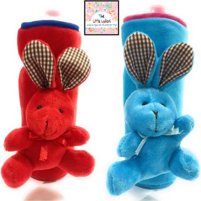 The Little Lookers Suitable for 240ml | Cute Animated Plush Toy Pack of 2 (Red & Blue)