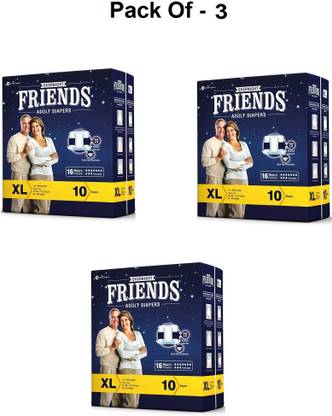 FRIENDS Overnight Extra Large Wholesale pack (3)(Rs.62.775/diaper) Adult Diapers - XL
