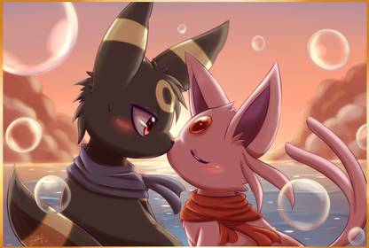Athah Anime Pokémon Umbreon Espeon Eeveelutions 13*19 inches Wall Poster Matte Finish Paper Print