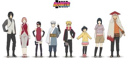 Athah Anime Boruto: Naruto the Movie Boruto Uzumaki Naruto Naruto Uzumaki Hinata Hyūga Himawari Uzumaki Sasuke Uchiha Sakura Haruno Sarada Uchiha Mitsuki 13*19 inches Wall Poster Matte Finish Paper Print
