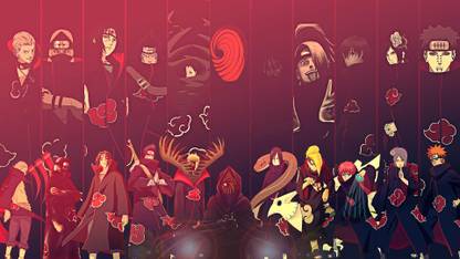 Athah Anime Naruto Pain Konan Sasori Deidara Orochimaru Obito Uchiha Zetsu Kisame Hoshigaki Itachi Uchiha Kakuzu Hidan 13*19 inches Wall Poster Matte Finish Paper Print