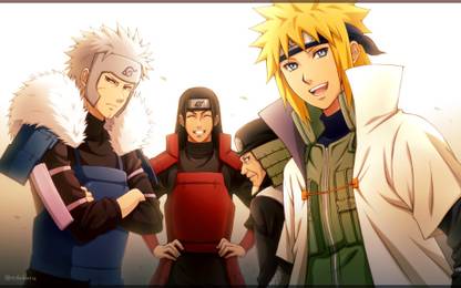 Athah Anime Naruto Minato Namikaze Hiruzen Sarutobi Hashirama Senju Tobirama Senju 13*19 inches Wall Poster Matte Finish Paper Print