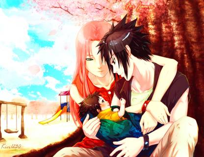 Athah Anime Naruto Sasuke Uchiha Sakura Haruno 13*19 inches Wall Poster Matte Finish Paper Print