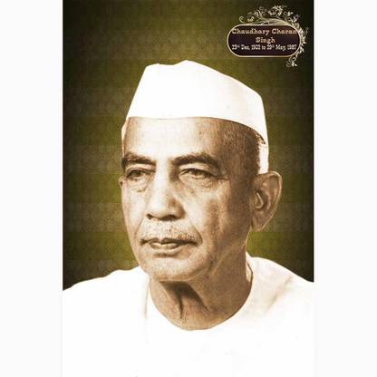 Poster N frame Choudhary charan singh Paper Print