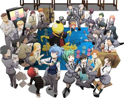 Athah Anime Assassination Classroom Itona Horibe Taisei Yoshida Tōka Yada Takuya Muramatsu Kōki Mimura Hiroto Maehara Yuzuki Fuwa Sumire Hara Rinka Hayami Kirara Hazama Rio Nakamura Ryōma Terasaka Ryūnosuke Chiba Kōtarō Takebayashi Tomohito Sugino Sōsuke Sugaya Hinano Kurahashi Masayoshi Kimura Yukiko Kanzaki Kaede Kayano Megu Kataoka Manami Okuda Hinata Okano Taiga Okajima Yūma Isogai Karma Akabane Nagisa Shiota Koro-sensei 13*19 inches Wall Poster Matte Finish Paper Print