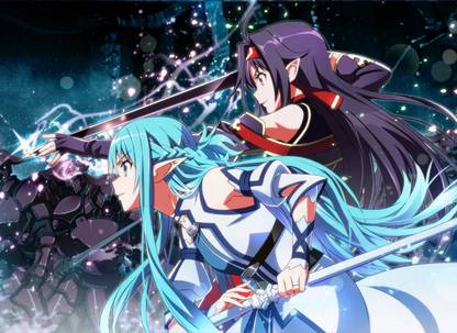 Athah Anime Sword Art Online II Sword Art Online Yuuki Konno Asuna Yuuki Sword Elf 13*19 inches Wall Poster Matte Finish Paper Print