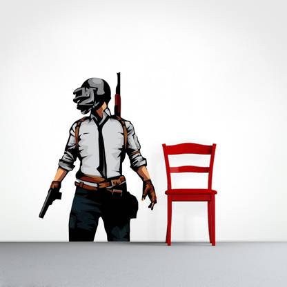Devil designs 91 cm PLAYER UNKNOWN BATTLEGROUNDS PUBG gun cartoon Self Adhesive Sticker