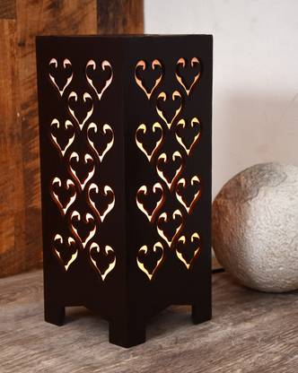 Gojeeva New Wooden Table Lamp With Creative laser cutting Design Table Lamp