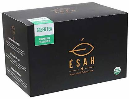 Esah USDA Certified Handmade Organic Green Tea Bags Box