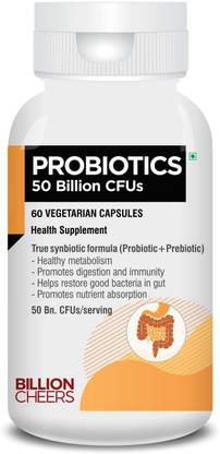 Billion Cheers Probiotics (50 Billion CUs) with Advanced Prebiotic Fiber