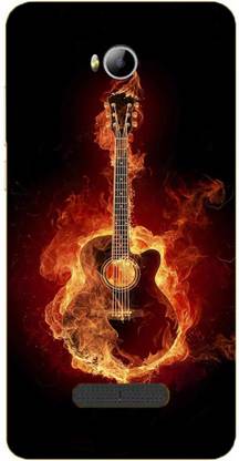 METOO Back Cover for Micromax Canvas Spark 3 Q385, Fire Guitar Design Printed Back Cover Print : 11