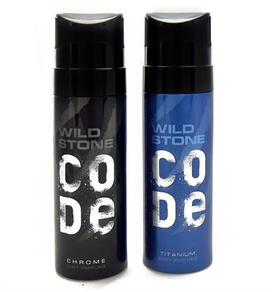 Wild Stone Code Chrome & Titanium Body Mist  -  For Men