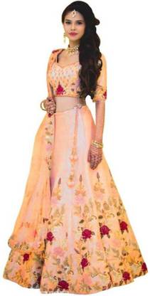 Embroidered Semi Stitched Lehenga Choli