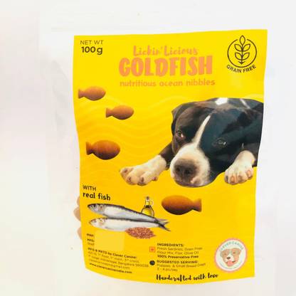 clever canine Goldfish Nutritious Ocean Nibbles Sea Food Dog Treat