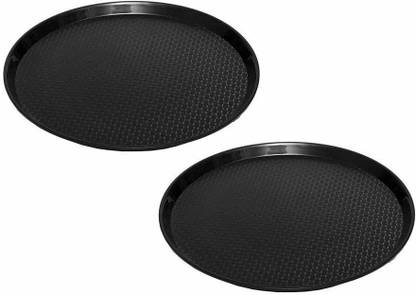 swift international Round Plastic Serving Tray black pack of 2 Tray