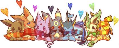 Athah Anime Pokémon Eevee Flareon Espeon Umbreon Vaporeon Glaceon Leafeon Jolteon Eeveelutions 13*19 inches Wall Poster Matte Finish Paper Print