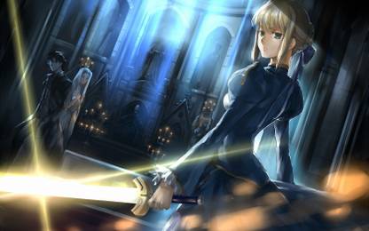 Athah Anime Fate/Zero Fate Series Saber Kiritsugu Emiya Irisviel Von Einzbern 13*19 inches Wall Poster Matte Finish Paper Print
