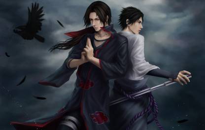 Athah Anime Naruto Itachi Uchiha Sasuke Uchiha Naruto 13*19 inches Wall Poster Matte Finish Paper Print