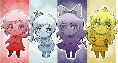 Athah Anime RWBY Chibi Yang Xiao Long Blake Belladonna Ruby Rose Weiss Schnee 13*19 inches Wall Poster Matte Finish Paper Print