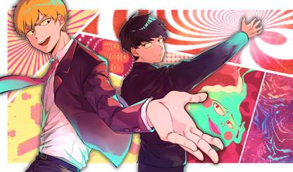 Athah Anime Mob Psycho 100 Shigeo Kageyama Arataka Reigen Ekubo 13*19 inches Wall Poster Matte Finish Paper Print
