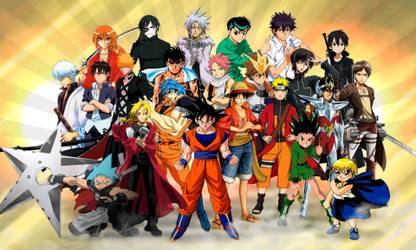 Athah Anime Crossover Natsu Dragneel Kirito Kazuto Kirigaya Naruto Uzumaki Monkey D. Luffy Gon Freecss Eren Yeager Goku Ichigo Kurosaki Gintoki Sakata Lelouch Lamperouge Fairy Tail Gintama Soul Eater Darker than Black Toriko D.Gray-man Fullmetal Alchemist Dragon Ball Dragon Ball GT Dragon Ball Super Dragon Ball Z One Piece Hunter × Hunter Kamijou Touma To Aru Majutsu No Index A Certain Magical Index Code Geass Katekyō Hitman Reborn! Sword Art Online Attack on Titan Shingeki No Kyojin Zatch Bell Naruto Saint Seiya 13*19 inches Wall Poster Matte Finish Paper Print