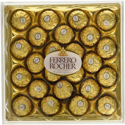 FERRERO ROCHER 24 Pcs Milk and Hazelnut Chocolate Truffles