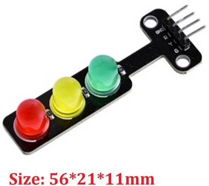 Robokitshop LED traffic signal light module Size 56*21*11mm Red Yellow Green RGB for Arduino Light Electronic Hobby Kit