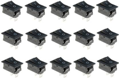 DENGINEERS SWITCH ON/OFF I/O SPST Snap in Mini Rocker Switch(PACK OF 15PCS) Electronic Components Electronic Hobby Kit