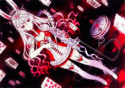 Athah Anime Alice In Wonderland White Rabbit 13*19 inches Wall Poster Matte Finish Paper Print