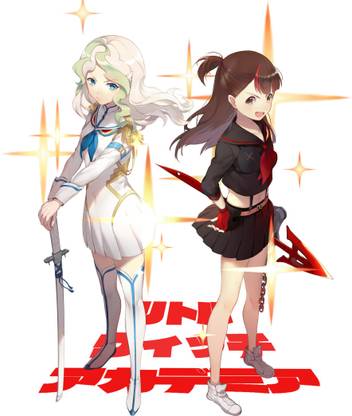 Athah Anime Crossover Diana Cavendish Akko Kagari Little Witch Academia Kill La Kill 13*19 inches Wall Poster Matte Finish Paper Print
