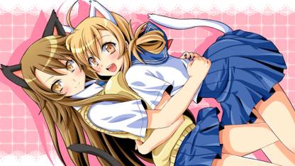 Athah Anime Nyan Koi! Mizuno Kaede Sumiyoshi Kanako 13*19 inches Wall Poster Matte Finish Paper Print