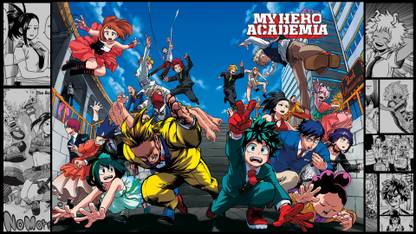 Athah Anime My Hero Academia Boku no Hero Academia Izuku Midoriya Ochako Uraraka All Might Toshinori Yagi Mina Ashido Kyoka Jiro Tenya Iida Momo Yaoyorozu Denki Kaminari Eijiro Kirishima Shouta Aizawa Shoto Todoroki Tooru Hagakure Fumikage Tokoyami Tsuyu Asui Mezo Shoji Koji Koda Minoru Mineta Rikido Sato Katsuki Bakugou Hanta Sero Yuga Aoyama Mashirao Ojiro 13*19 inches Wall Poster Matte Finish Paper Print