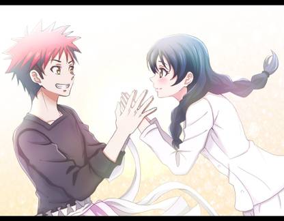 Athah Anime Food Wars: Shokugeki no Soma Megumi Tadokoro Sōma Yukihira 13*19 inches Wall Poster Matte Finish Paper Print