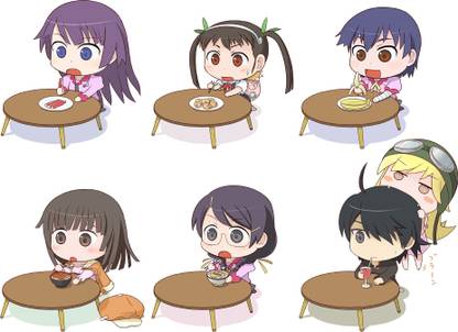 Athah Anime Monogatari (Series) Hitagi Senjōgahara Koyomi Araragi Mayoi Hachikuji Tsubasa Hanekawa Shinobu Oshino Nadeko Sengoku Suruga Kanbaru 13*19 inches Wall Poster Matte Finish Paper Print