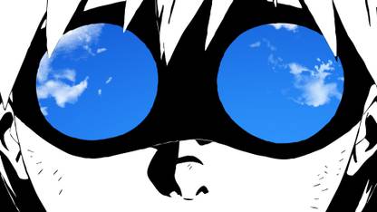 Athah Anime Tengen Toppa Gurren Lagann Simon Glasses Sky Black White Vector Cloud Tengen Toppa Gurren Lagann 13*19 inches Wall Poster Matte Finish Paper Print
