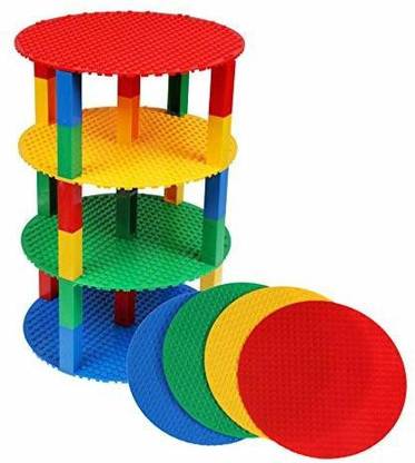 Strictly Briks Classic Stackable 8" Circle Baseplate Brik Tower Building Brick Set